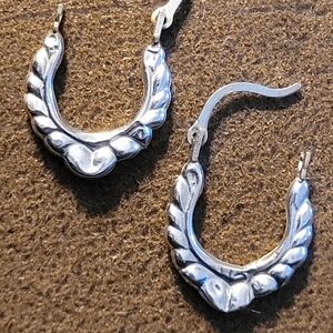 Elegant 10k White Gold Hoop Earrings